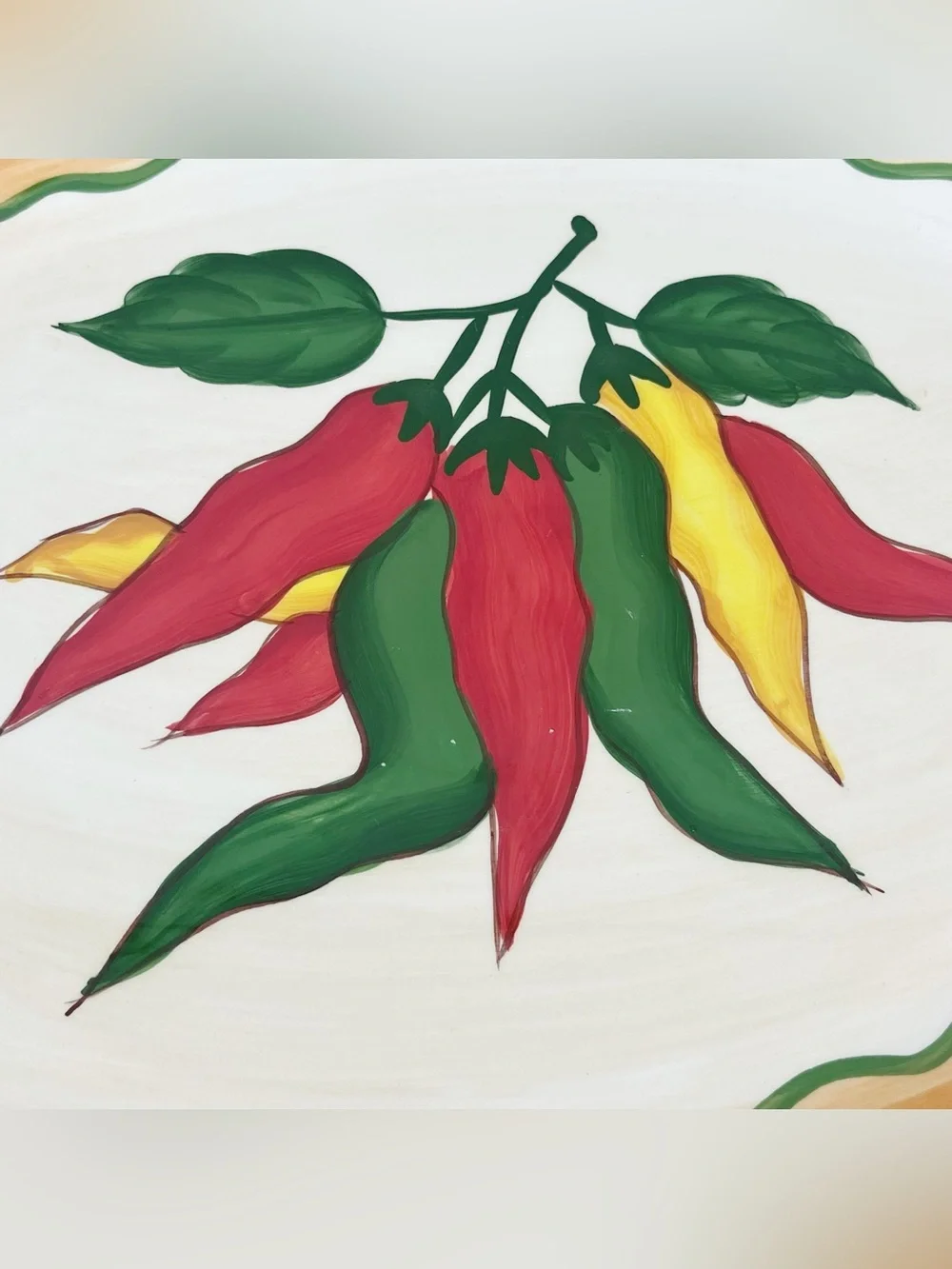Rare Vintage WCL Hot Chili Peppers Large Oval Serving Platter Southwestern Boho
